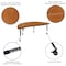 Flash Furniture Half Round 30 W, 60 L, 25 H, Chrome, Laminate, Particleboard, Steel, Wood Grain XU-A60-HCIRC-OAK-T-P-CAS-GG - alternate 10